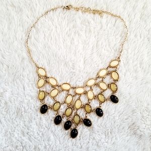 Large statement necklace with gold chain